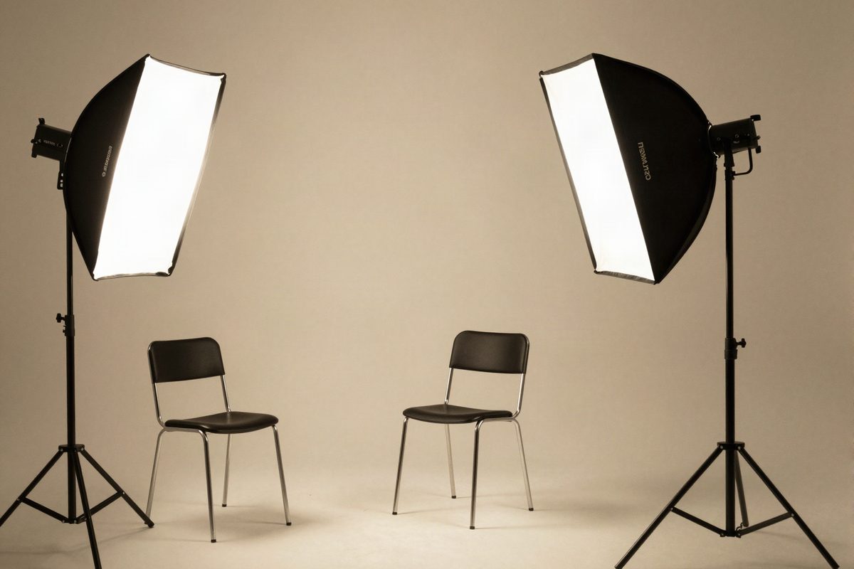 Iluminar una entrevista de dos personas